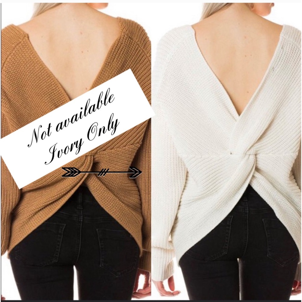 NEW! Twisted Back Sweater Ivory-Not Restocking!